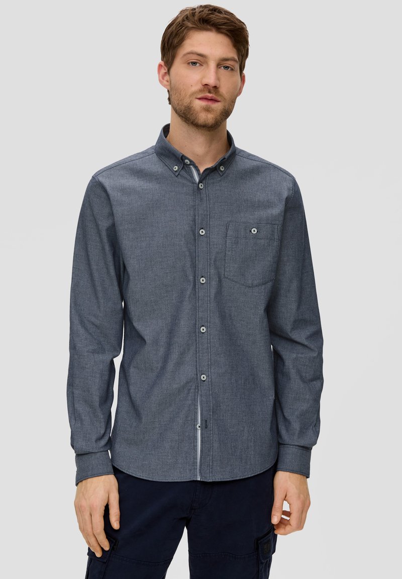 s.Oliver MIT AUFGESETZTER BRUSTTASCHE - Overhemd - navy