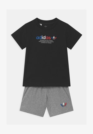 TEE SET UNSEX - Szorty - black/mottled grey