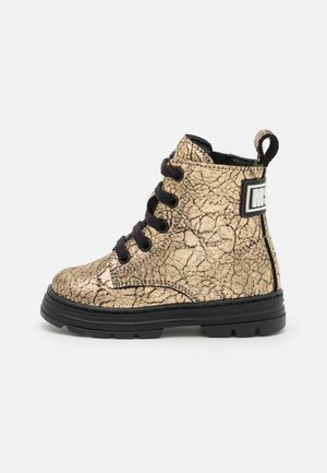 Schnürstiefelette - gold