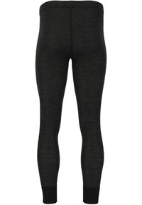 Svarta leggings i texturerat tyg, med hög midja och åtsittande design med ankelslut. Centralsöm längs baksidan.