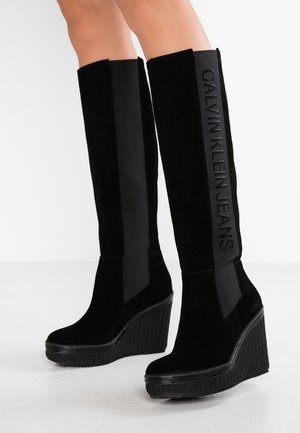 Laarzen met hoge hak - black