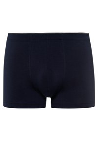 Námořnické bavlněné boxerky s těsným střihem, vybavené elastickým pasem a hladkou texturou. Jednoduchý design bez vzorů nebo akcentů.