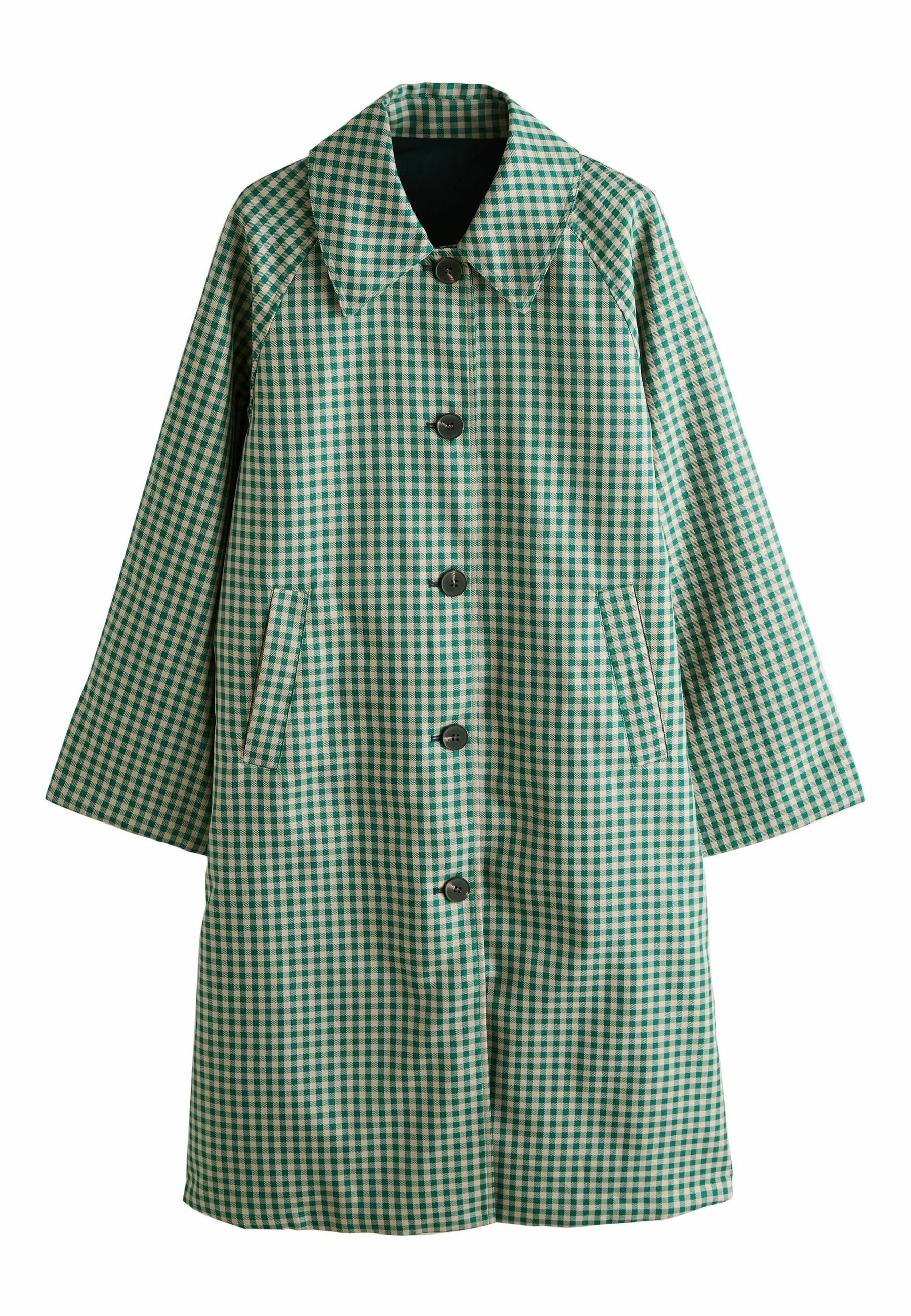 Next REGULAR FIT REVERSIBLE - Trenchcoat - green check/green - Zalando