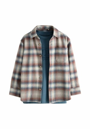 REGULAR FIT - LONG SLEEVE CHECK SET 2 PIECE - Ľahká bunda - rust brown