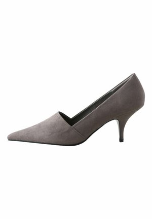 Next, FOREVER COMFORT® LEATHER HIGHCUT COURT HEELS, szary melanż