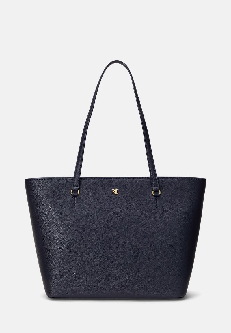 Lauren Ralph Lauren - CROSSHATCH LEATHER MEDIUM KARLY TOTE - Handtas - refined navy, Vergroten