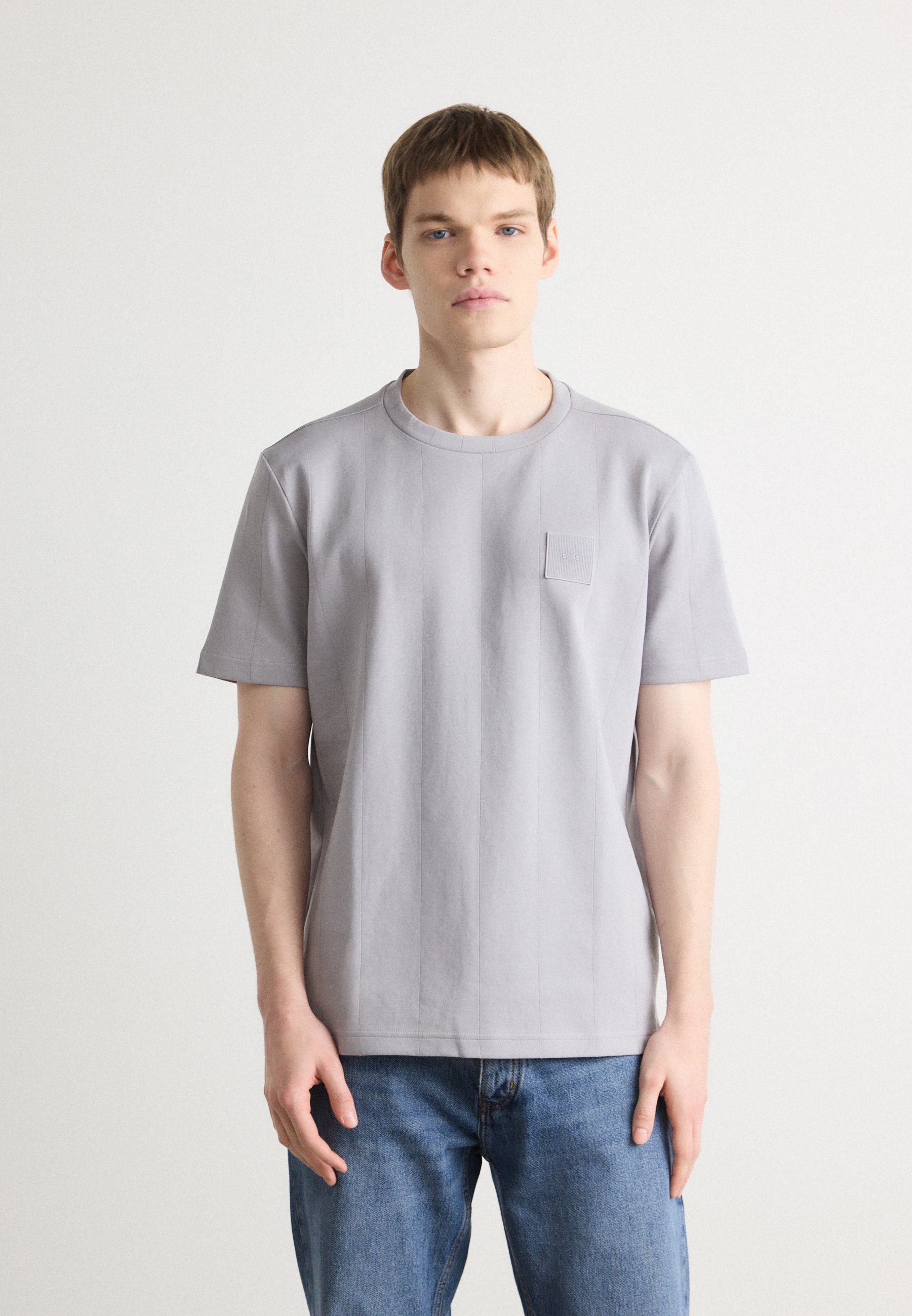 BOSS TEE T-shirt basic light pastel grey/grigio chiaro