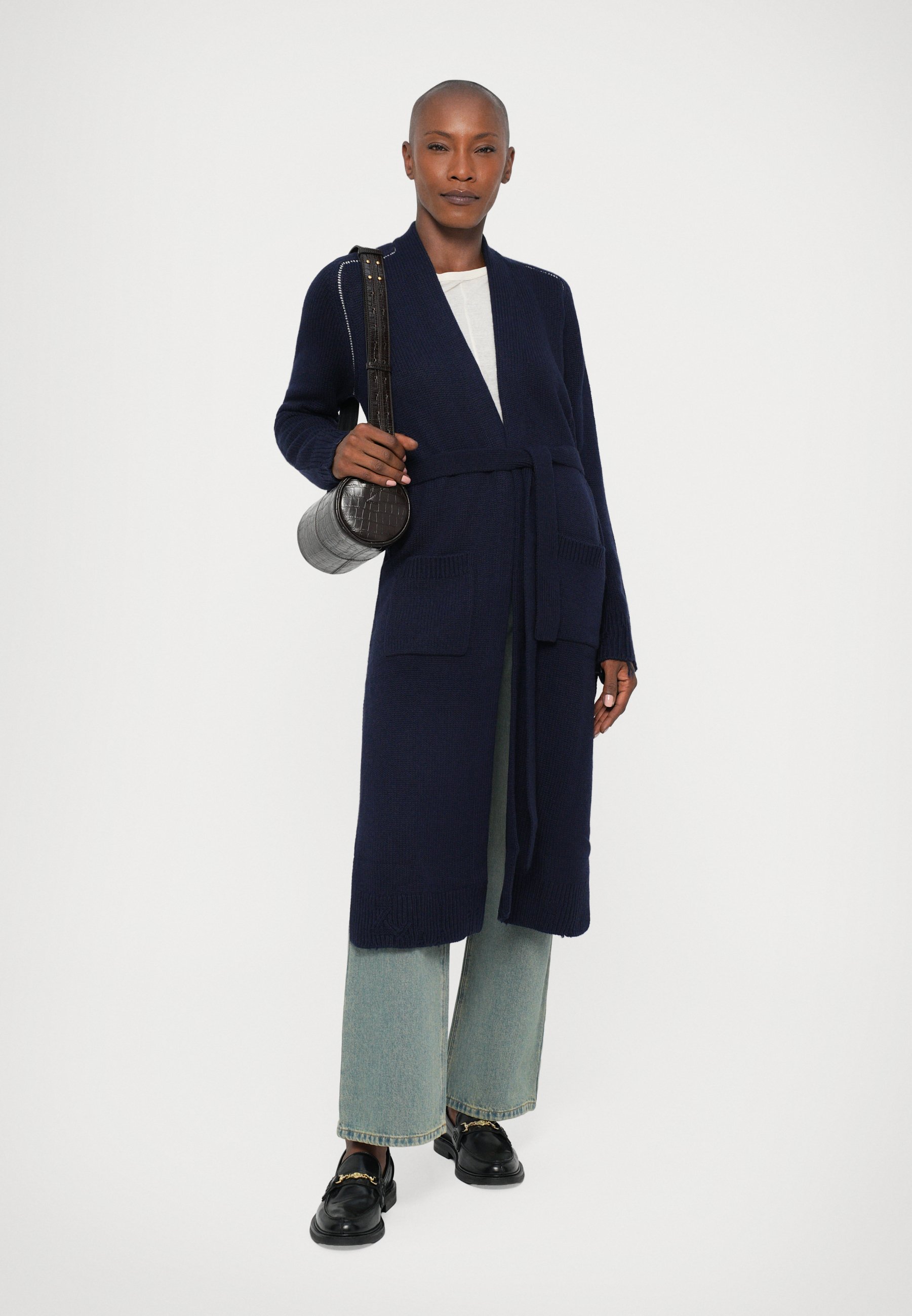 Zadig&amp;Voltaire  ロングカーディガン Long Wool And Cashmere Cardigan Navy | Zadig&Voltaire