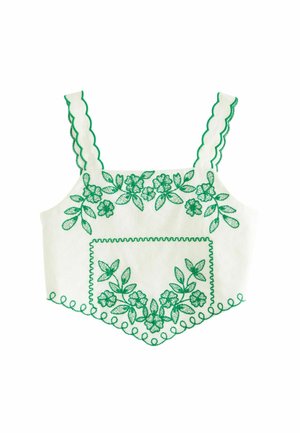 Next EMBROIDERED CAMI REGULAR FIT - Bluza - white green