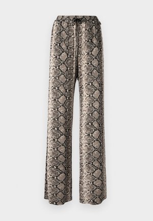 MARINE SERRE PYTHON PRINTED DRAPED DRAWSTRING TROUSERS - Pantalones - grege
