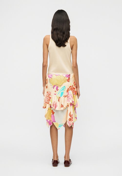 Jupe En Soie Multicolore Tatuum - Style A-Line, Longueur 57 Cm (22,5") - Taille 38/M - Occasion Très Bon État