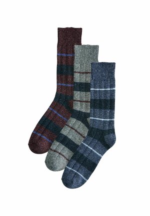 SIGNATURE THERMAL 3 PACK - Socken - blue grey red striped
