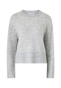 MIT O-AUSSCHNITT - Strickpullover - hellgrau