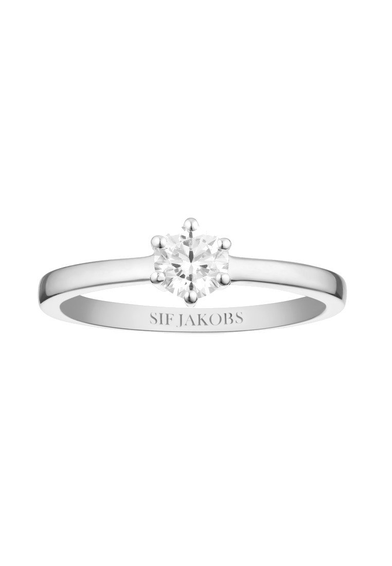 Sif Jakobs Jewellery ELLERA UNO PIANURA GRANDE - Ringar - white and silver coloured