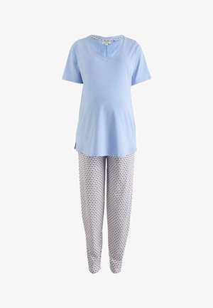 Next, MATERNITY SHORT SLEEVE PYJAMAS SET - Nachtwäsche Set - blue geometric