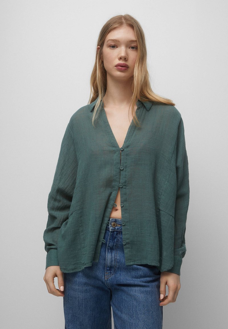PULL&BEAR RUSTIC Hemdbluse green/grün Zalando.at