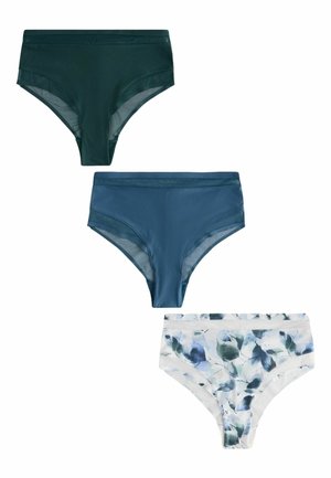 HIGH WAIST 3 PACK - Fecskék - green navy navy print