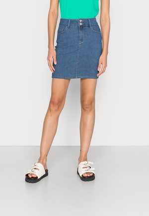 ONLCARMEN SKIRT WIDE WAISTBAND - Minigonna - light blue denim