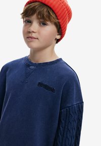 Desigual CABLE SLEEVE   - Sudadera - blue