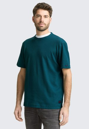 MIT WAFFELSTRUKTUR - T-Shirt basic - deep meadow green