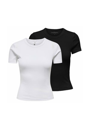 ONLY, 2 PACK - T-shirt basique - weiß schwarz