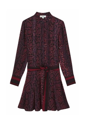 REGULAR FIT - AURORA SNAKE BELTED - Košilové šaty - burgundy black