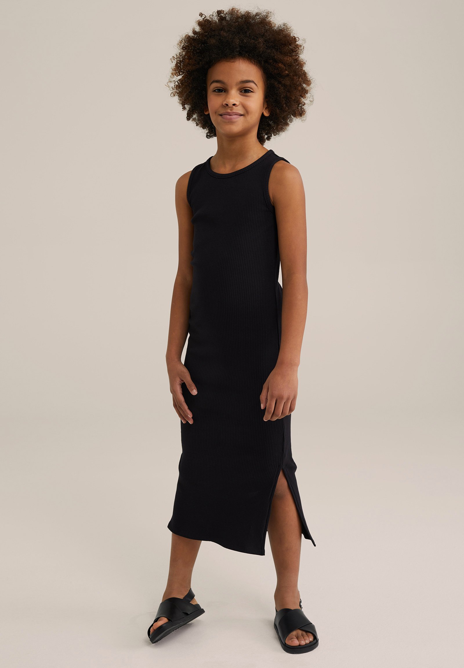 WE Fashion Gebreide jurk black/zwart