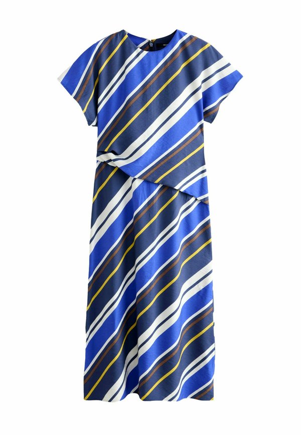 REGULAR FIT - SHORT SLEEVES DRAPE DETAIL MIDI  - Jerseykleid