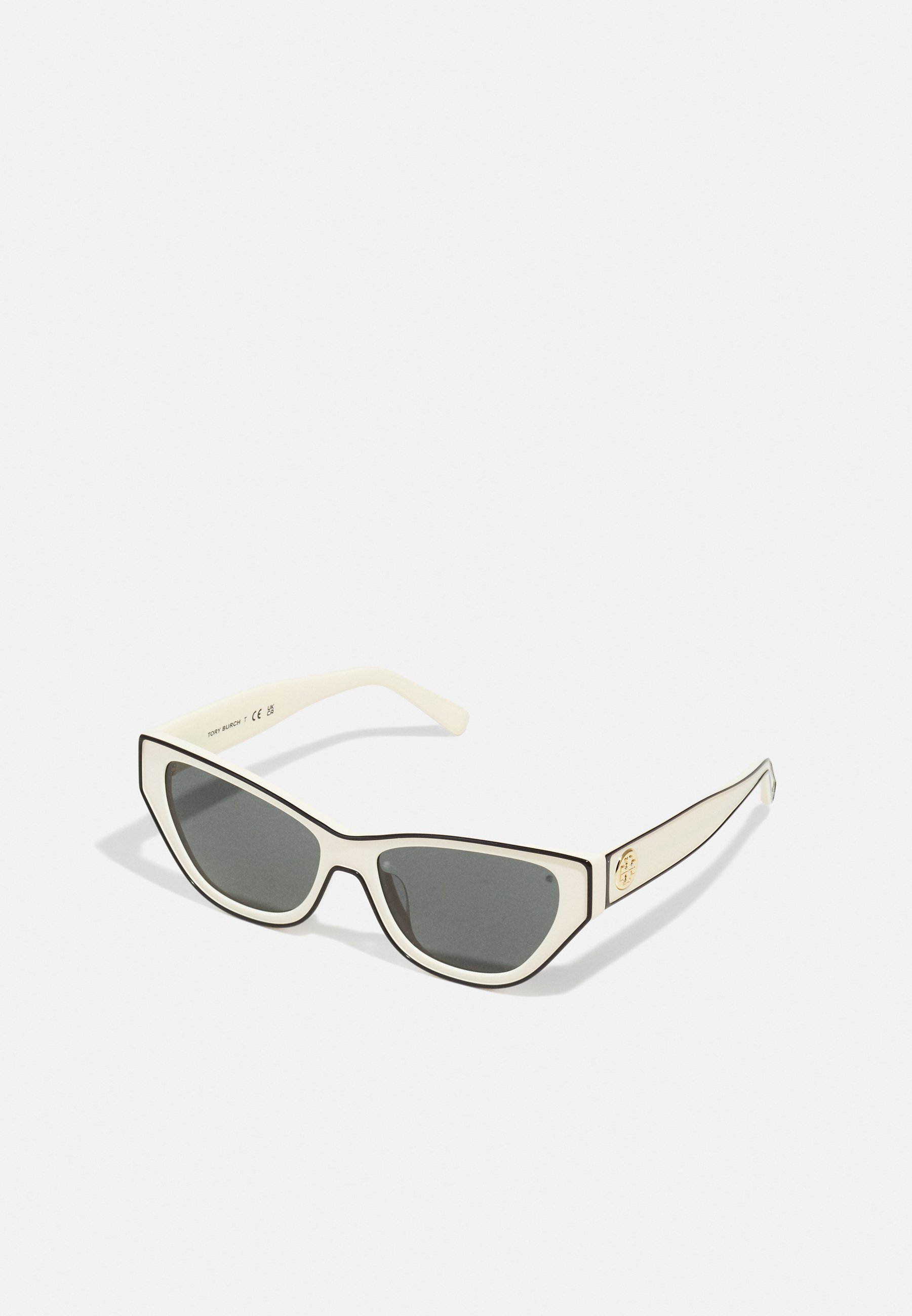 Tory Burch Black and White Sunglasses TORY BURCH TY7192U 196187 Black Ivory Dark Grey Solid 55 mm  main image 4