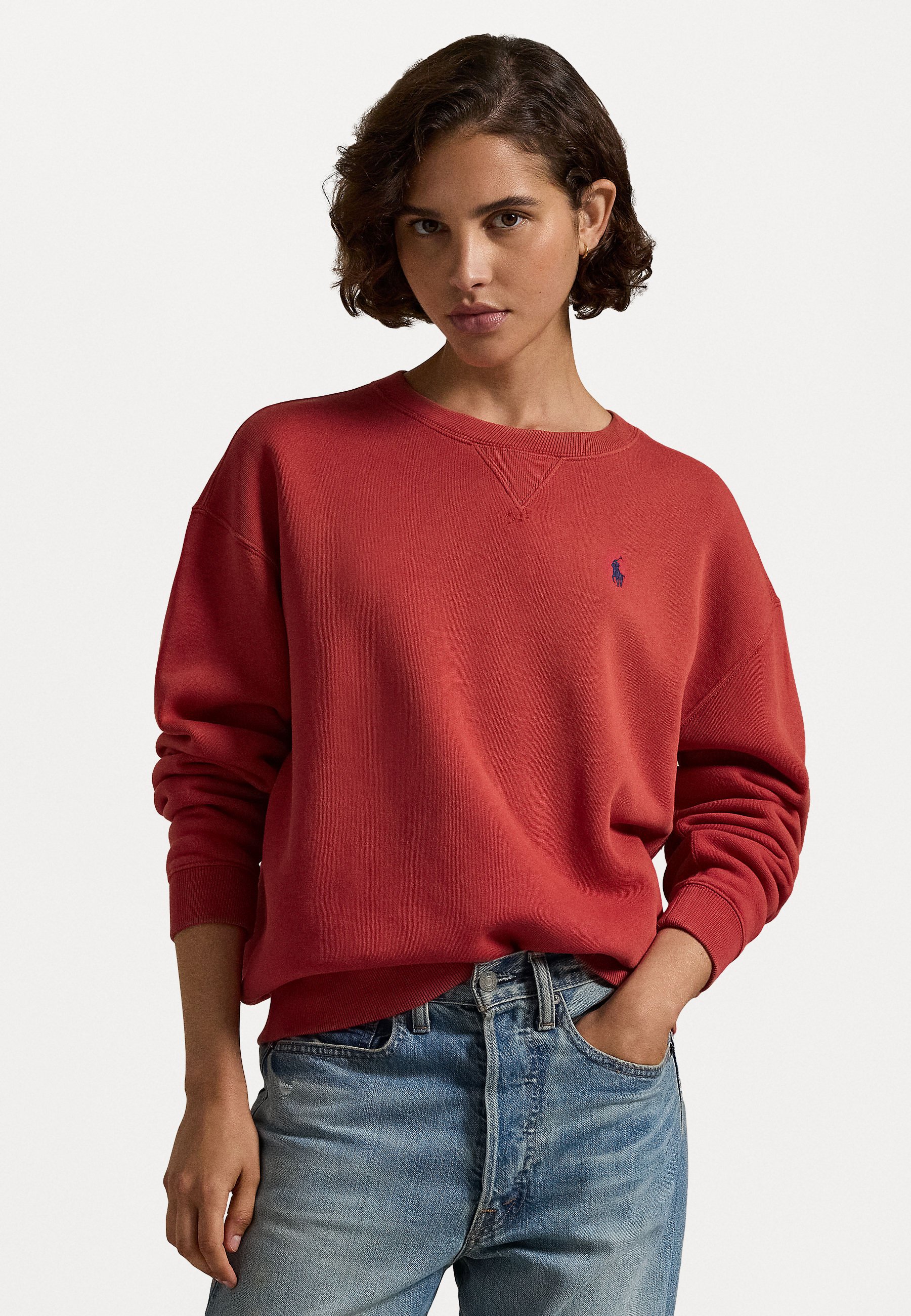 【送料&関税込】Polo Ralph Lauren Long Sleeve Crew-neck Swea Polo Ralph Lauren LONG SLEEVE - Sweatshirt - sunrise red/red
