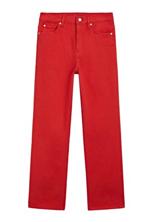Massimo Dutti, STRAIGHT-LEG HIGH-WAIST JEANS - Jeans Straight Leg - red