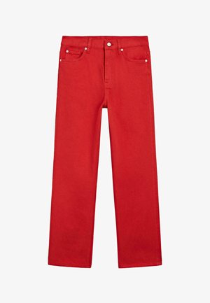 Massimo Dutti, STRAIGHT-LEG HIGH-WAIST JEANS - Jeans Straight Leg - red