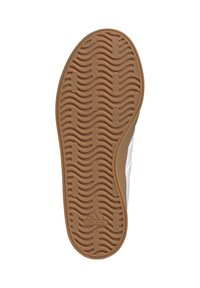 Suola in gomma marrone con un motivo a zig-zag, dotata di una intersuola bianca e design a tre strisce. Logo posizionato vicino al tallone.