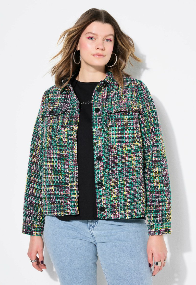 Studio Untold BOXY SHAPE BOUCLÉ - Kevyt takki - green/musta - Zalando.fi