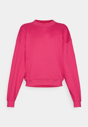 Fuksija skraćena dukserica dugih rukava, s rebrastim manžetama i okruglim izrezom. Ima utisnut DKNY logo sprijeda.