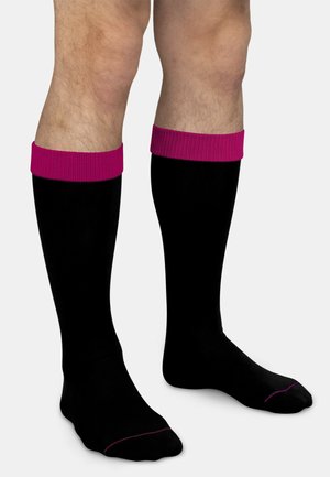 Normani, 5 PAAR KNIESTRÜMPFE MIT FARBIG ABGESETZTEM BUND BI-COLOR UNISEX - Kniestrümpfe - himmelblau  türkis  royalblau  magenta schwarz
