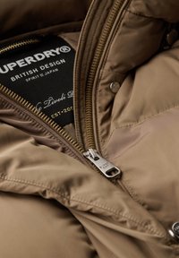 Superdry & Co LONGLINE HOODED PUFFER - Cappotto invernale - fossil brown