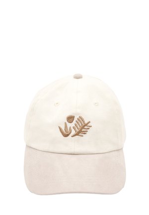 WITH EMBROIDERED PLANTS - Cap - beige