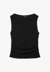 GATHERED TEXTURE T-SHIRT 02728274 - Bluse - black