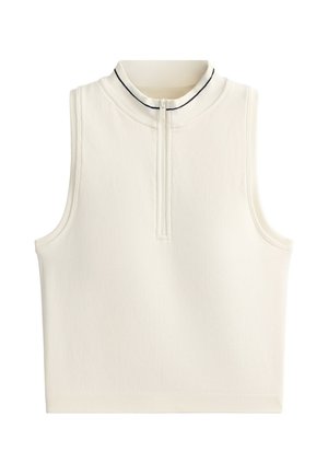 OYSHO, SEAMLESS SLEEVELESS HALF-ZIP TANK TOP - Débardeur - pale ecru