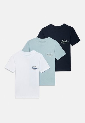 Jack & Jones Junior JJBRANDON TEE CREW NECK 3 PACK - Βασικό μπλουζάκι - bright white/celestial blue/navy blazer