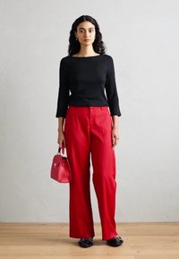 Marc O'Polo 3/4 SLEEVE FINE BINDING AT NECK - Långärmad tröja - black