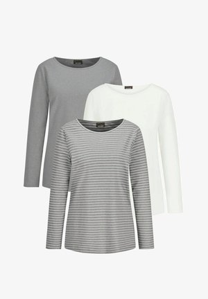 PETITE IM 3ER-PACK - T-shirt à manches longues - grey cream grey striped