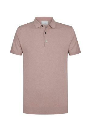 Koszulka polo w kolorze khaki wykonana z miękkiej tkaniny, z kołnierzykiem, trzema guzikami na listwie oraz krótkimi rękawami. Gładka tekstura i minimalistyczny design.