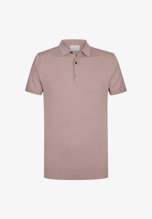 Koszulka polo w kolorze khaki wykonana z miękkiej tkaniny, z kołnierzykiem, trzema guzikami na listwie oraz krótkimi rękawami. Gładka tekstura i minimalistyczny design.