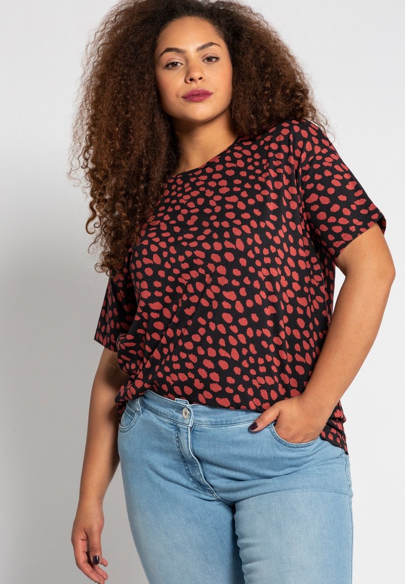Studio Untold ACID WASHED AMOUR RÜCKEN - T-shirt con stampa - palm green/verde