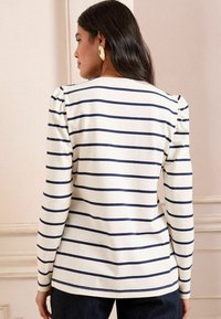 Love & Roses REGULAR FIT - SCALLOP NECK LONG SLEEVE  - Hosszú ujjú felső - navy and ivory stripe
