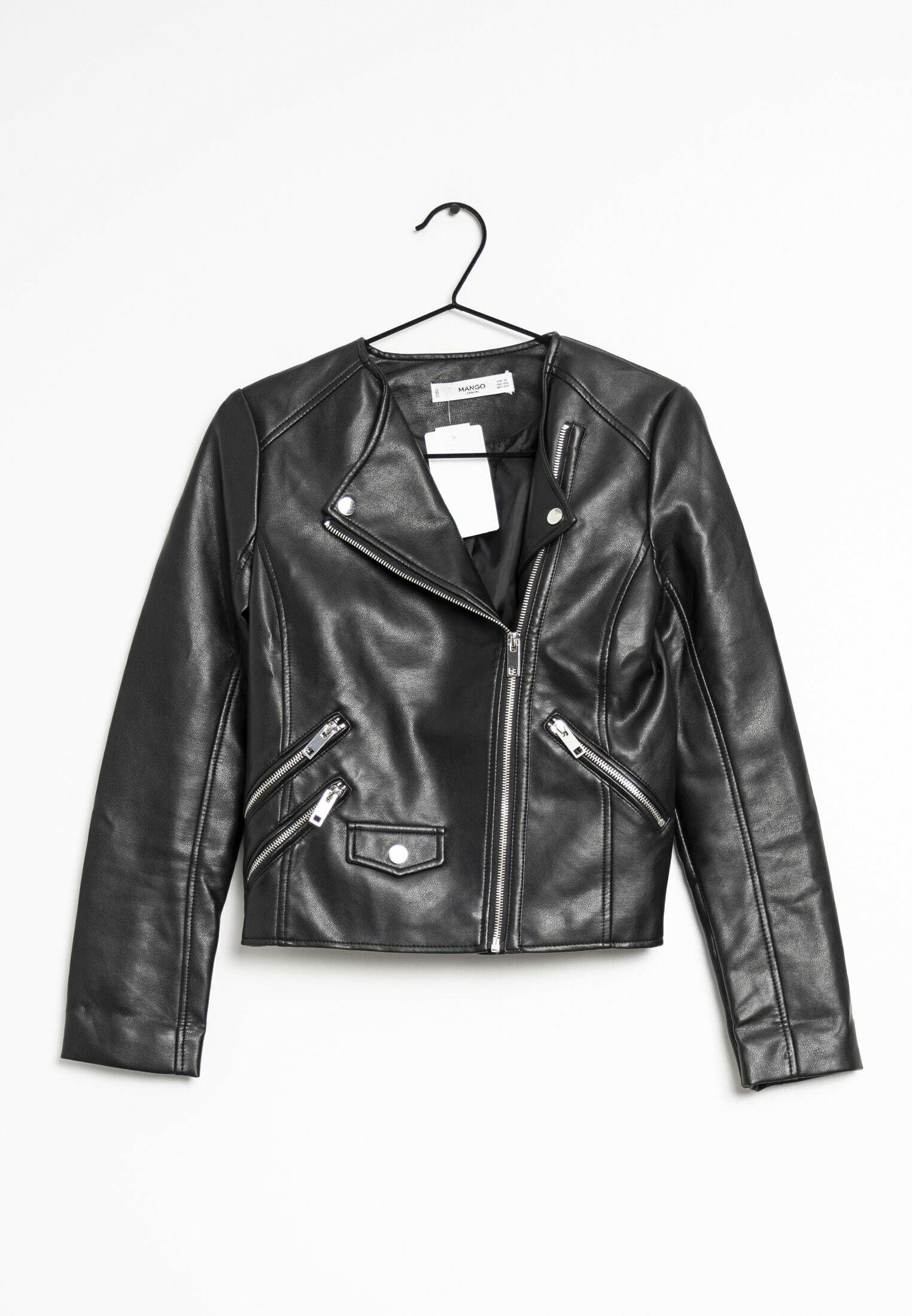 Mango Jacke Mango Lederjacken Mango Lederjacke Black/schwarz (Pre