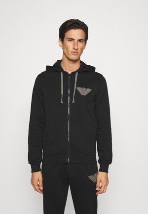 Felpa con zip - nero