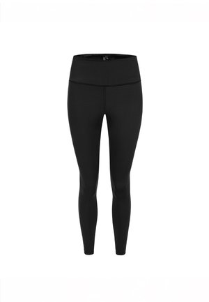 Mustad kõrge vöökohtadega mustad retuusid, valmistatud venivast materjalist. Sile tekstuur, figuuri rõhutav disain, millel pole nähtavaid mustreid ega aktsente.